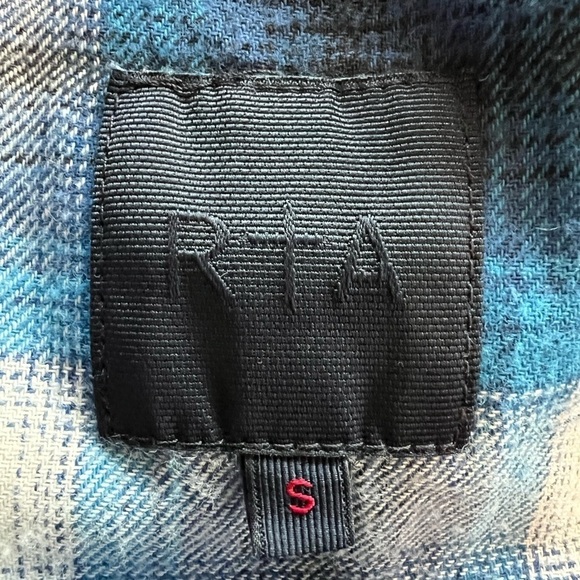 RtA top plaid casual blue white button down small long sleeve - Picture 8 of 8